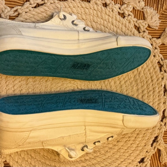 Blowfish white Canvas Sneakers with Teal Sole - Picture 4 of 10